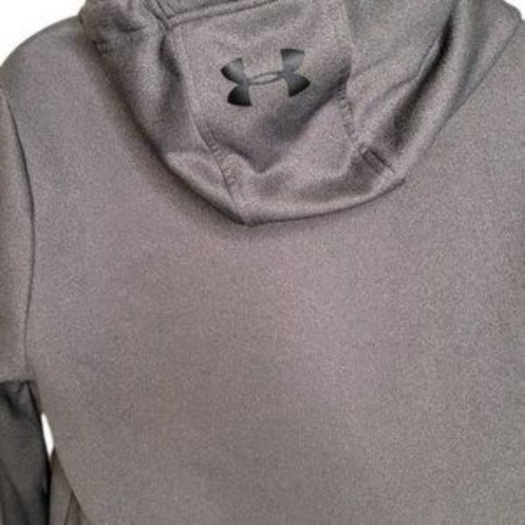 Under Armour Men's Grey Polyester Long Sleeve Pullover Front Logo Hoodie Size S - Picture 3 of 5